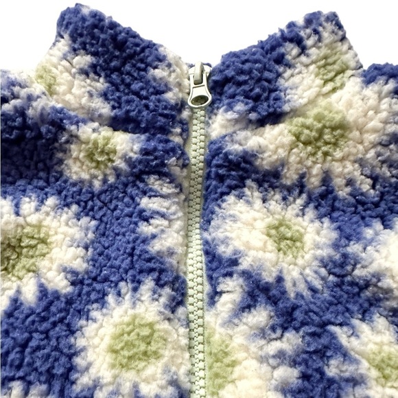 Cat & Jack | Daisy Zip-Up Sherpa Jacket (S) 🌼 - Picture 2 of 7